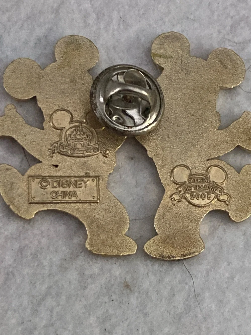 Disney Chip 'n' Dale Gold & Brown Enamel Pin Duo